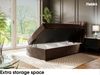 MEBLINI Boxspringbett DALIA 90x200 cm mit Bettkasten - H4/Braun Samt Gepolstert Einzelbett mit Topper & Taschenfederkern-Matratze - 90x200 Links Bild 5