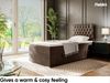 MEBLINI Boxspringbett DALIA 90x200 cm mit Bettkasten - H4/Braun Samt Gepolstert Einzelbett mit Topper & Taschenfederkern-Matratze - 90x200 Links Bild 4