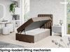 MEBLINI Boxspringbett DALIA 90x200 cm mit Bettkasten - H4/Braun Samt Gepolstert Einzelbett mit Topper & Taschenfederkern-Matratze - 90x200 Links Bild 3