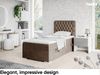 MEBLINI Boxspringbett DALIA 90x200 cm mit Bettkasten - H4/Braun Samt Gepolstert Einzelbett mit Topper & Taschenfederkern-Matratze - 90x200 Links Bild 2