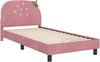 vidaXL Kinderbettgestell mit Kopfteil Rosa 90 x 200 cm Samt 42011068 Bild 4