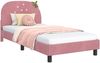 vidaXL Kinderbettgestell mit Kopfteil Rosa 90 x 200 cm Samt 42011068 Bild 2