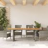 vidaXL Gartentisch mit Akazienholz-Platte Grau 190x80x75cm Poly Rattan 365601 Bild 3