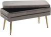 Beliani 'DURHAM' Bank mit Stauraum Samtstoff, Grau Bild 4