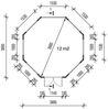 Gartenpavillon Modern 12 m² + 7 Fenstern Natur Bild 3