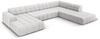 Micadoni Panorama Ecksofa Jennifer 7-Sitzer Rechts Samt Silber Bild 2