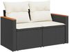 vidaXL 6-tlg. Garten-Sofagarnitur mit Kissen Schwarz Poly Rattan 3327472 Bild 4