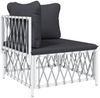 vidaXL 7-tlg. Garten-Lounge-Set mit Kissen Weiß Stahl 3186920 Bild 4
