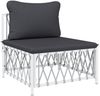 vidaXL 7-tlg. Garten-Lounge-Set mit Kissen Weiß Stahl 3186920 Bild 5