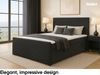 MEBLINI Boxspringbett MALTESE 180x200 cm mit Bettkasten – H4/Dunkelgrau Samt Polsterbett - Gepolstert Doppelbett mit Matratze und Topper - Polsterbett mit Stauraum - Bett mit Kopfteil – Stauraumbett Bild 3