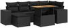 vidaXL 7-tlg. Garten-Sofagarnitur mit Kissen Schwarz Poly Rattan 3327394 Bild 2