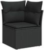 vidaXL 7-tlg. Garten-Sofagarnitur mit Kissen Schwarz Poly Rattan 3327394 Bild 4