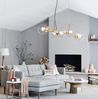 ZMH LED Pendelleuchte E27 Glas Kugel Gold Hängellampe Wohnzimmer Schlafzimmer Innenlampe Bild 2