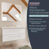 FACKELMANN MILANO Waschbecken mit Unterschrank 107 cm breit, Weiß, Waschbecken Keramik Weiß Bild 2