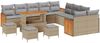 vidaXL Gartensofa-set mit Kissen 18 pcs Beige und Hellgrau Poly-Rattan 3365322 Bild 2