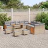vidaXL Gartensofa-set mit Kissen 18 pcs Beige und Hellgrau Poly-Rattan 3365322 Bild 3