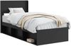 vidaXL Bettgestell mit Stauraum und Kopfteil Schwarz 90x190 cm 3414260 Bild 2