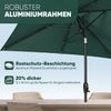 Sekey Sonnenschirm mit Kurbel und UV50+, knickbar, Aluminium grün, 210 × 140 cm Bild 2