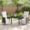 vidaXL Garten Essgruppe mit Kissen 3 pcs Schwarz Poly-Rattan 3379611 Bild 4