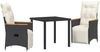 vidaXL Garten Essgruppe mit Kissen 3 pcs Schwarz Poly-Rattan 3379611 Bild 2
