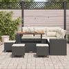 vidaXL Gartensofa-set mit Kissen 9 pcs Schwarz und Creme Poly-Rattan 3363960 Bild 3