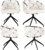 4 Drehstühle Set, 45x44x77,5 cm, Beige Samt, 360° drehbar, Bubble Design Bild 2