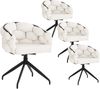 4 Drehstühle Set, 45x44x77,5 cm, Beige Samt, 360° drehbar, Bubble Design Bild 3