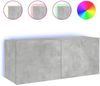vidaXL TV-Wandschrank mit LED-Leuchten Betongrau 100x35x41 cm 837326 Bild 2