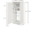 Dmora Küchenschrank Mesarthim, Mehrzweckschrank, Küchenzeile Schrank, Multifunktionales Kühlregal, 100 % Made in Italy, 60 x 60 x 165 cm, Anthrazit und Schiefer Bild 3