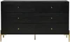 Vente-unique - MILAVIA Kommode Holz, Platte SchwarzGold - B 40 cm x H 82 cm x L 140 cm Bild 3