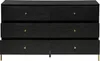 Vente-unique - MILAVIA Kommode Holz, Platte SchwarzGold - B 40 cm x H 82 cm x L 140 cm Bild 5