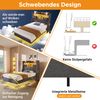 Merax Polsterbett 90x200 cm Einzelbett Jugendbett Schwebebett mit LED-Beleuchtung, Kopfteil und Ladestation, mit Stauraum-Kopfteil und lattenrost, Leinen, Grau(Ohne Matratze) Bild 5