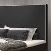 Boxspringbett KING de Luxe 180x200 cm Webstoff Schwarz mit integriertem Topper Bild 2