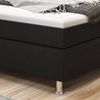Boxspringbett KING de Luxe 180x200 cm Webstoff Schwarz mit integriertem Topper Bild 3