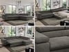 Mks Möbel 'Pedro L-Form' Ecksofa mit Schlaffunktion, verstellbaren Kopfstützen & Bettkasten, Dunkelgrau, Velours, rechts Bild 2