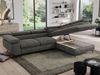 Mks Möbel 'Pedro L-Form' Ecksofa mit Schlaffunktion, verstellbaren Kopfstützen & Bettkasten, Dunkelgrau, Velours, rechts Bild 4