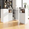 Um 360° drehbarer Bartisch (Hauptkörper 210 x 30 x 100.9 cm), modernes und schlichtes Weiß Design, mit offenem Stauraum und Marmor-Arbeitsplatte, multifunktionale Aufbewahrungsinsel Bild 4