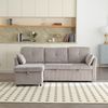 Schlafsofa aus Cord mit Stauraum & Ausziehfunktion, 206x108x66 cm, Hellgrau Bild 3