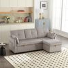 Schlafsofa aus Cord mit Stauraum & Ausziehfunktion, 206x108x66 cm, Hellgrau Bild 2
