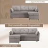 Schlafsofa aus Cord mit Stauraum & Ausziehfunktion, 206x108x66 cm, Hellgrau Bild 5