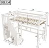 Merax Hochbett Massivholz Einzelbett Kinderbett 90x200cm mit Stauraumtreppe, weiß Bild 4