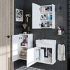 Roomart PUNTO Badmöbel Set– 4-teiliges Badezimmermöbel Set - Waschbeckenunterschrank mit Keramikwaschbecken, Spiegelschrank & Hochschrank - H 45 x B 24.5 x T 46.5 cm • Weiß Bild 2