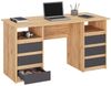 KOMTO Schreibtisch Oslo 140 Schreibtisch mit Schubladen Moderner Bürotisch, Computertisch Arbeitstisch PC-Tisch Kinderschreibtisch 140x60x74 cm Bild 4