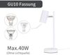 ZMH Nachttischlampe Schlafzimmer Tischlampe weiß schwenkbar 350° GU10 Metall Büro Bild 5