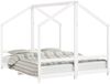 vidaXL Kinderbett Weiß 2x(80x200) cm Massivholz Kiefer 3200587 Bild 2
