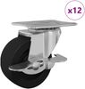 vidaXL Bockrolle 12 pcs Schwarz und Silber 50,7 x 50,7 x 24,4 mm 864761 Bild 2