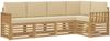 vidaXL Outdoor-Sofagarnitur 5 pcs Weiß und Beige 247 x 128,5 x 73 cm 3391828 Bild 2