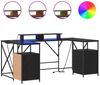 vidaXL Schreibtisch mit Regal Schwarz Eichen-Optik 182 x 101 x 87,5 cm 3376136 Bild 4