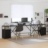 vidaXL Schreibtisch mit Regal Schwarz Eichen-Optik 182 x 101 x 87,5 cm 3376136 Bild 5