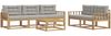 vidaXL Outdoor-Sofagarnitur mit Kissen 6 pcs Weiß und Hellgrau 3386055 Bild 2